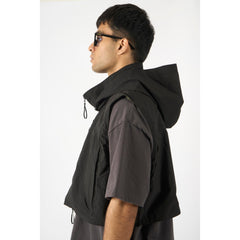 LAKH Flip Snap Pocket Vest Black - OUTERWEAR - Canada