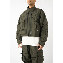 LAKH Twenty Pockets Half Jacket Army Green - OUTERWEAR - Canada