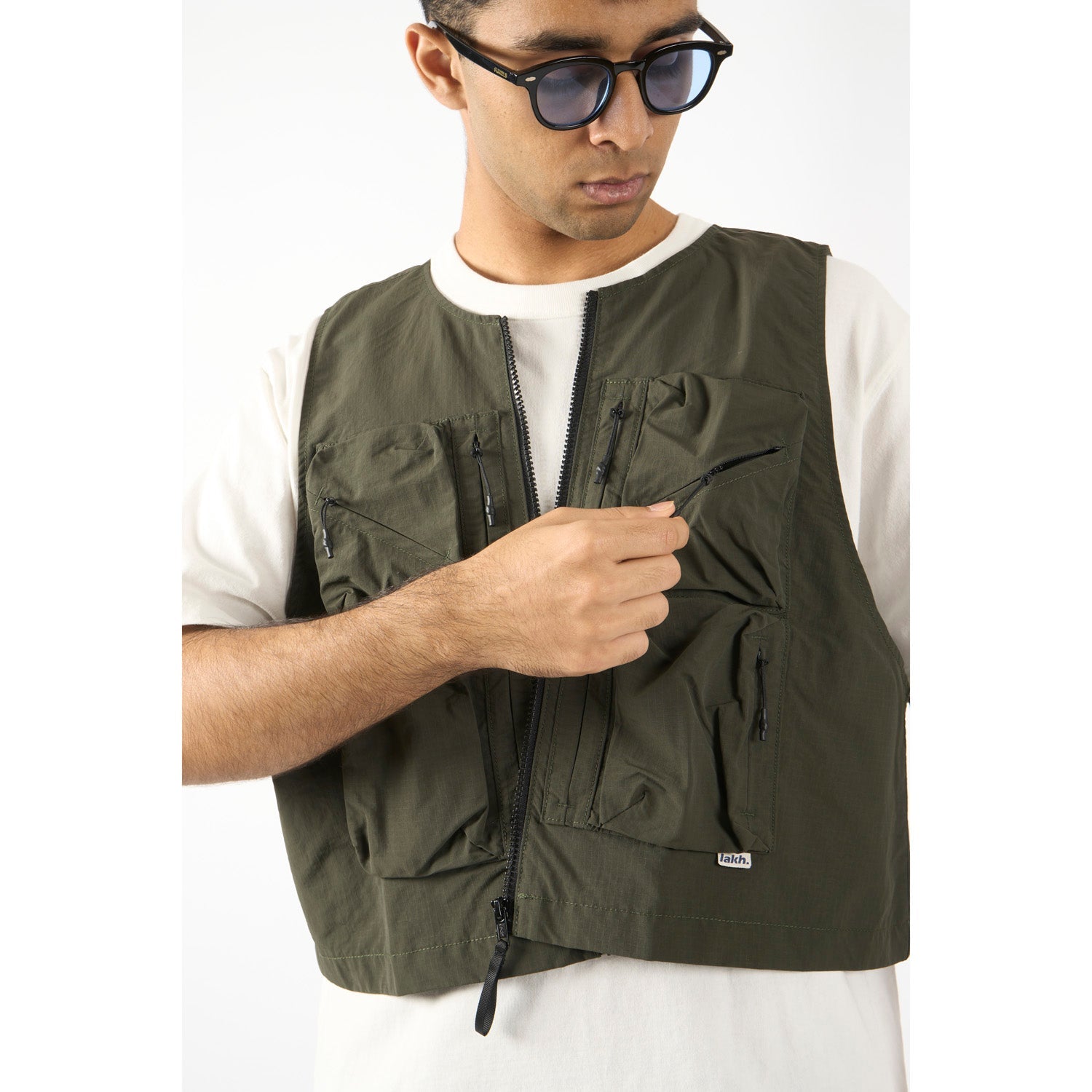 LAKH Twenty Pockets Half Jacket Army Green - OUTERWEAR - Canada