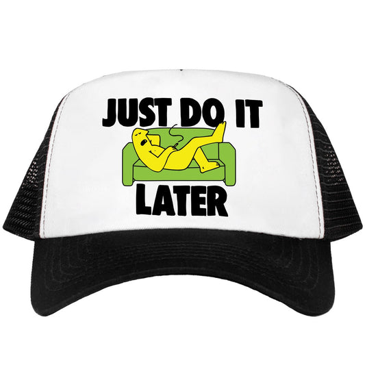 Market Just Do It Later Trucker Hat White Black - HEADWEAR - Canada