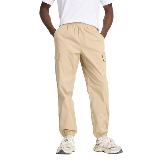 New Balance Men Twill Cargo Joggers Beige MP41579-SOT - BOTTOMS - Canada