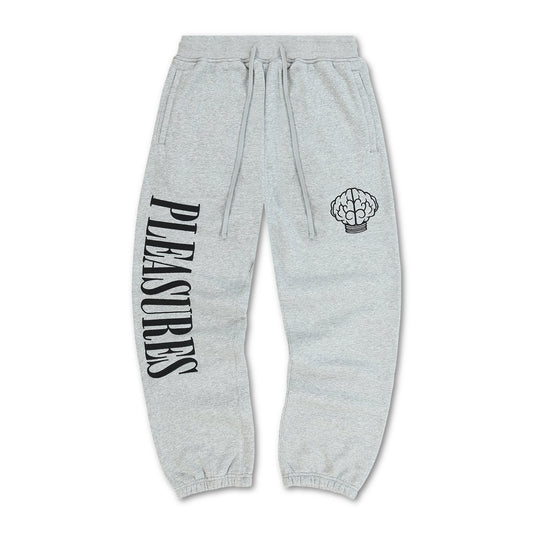 Pleasures Men Nerd Sweatpants Heather Grey - BOTTOMS - Canada