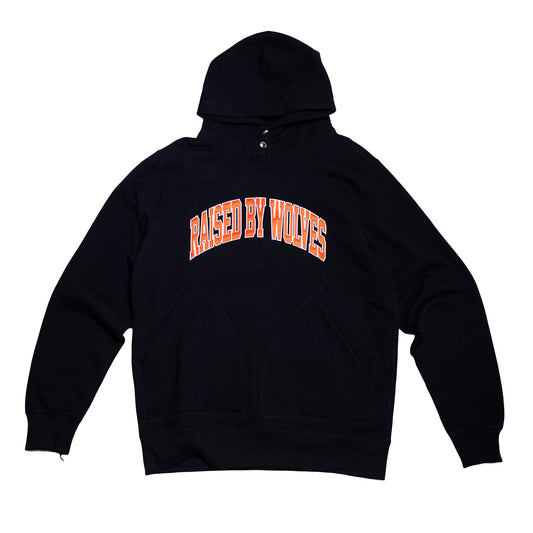 Raised By Wolves Collegiate Two-Pocket Snap Hoodie Black - SWEATERS - Canada