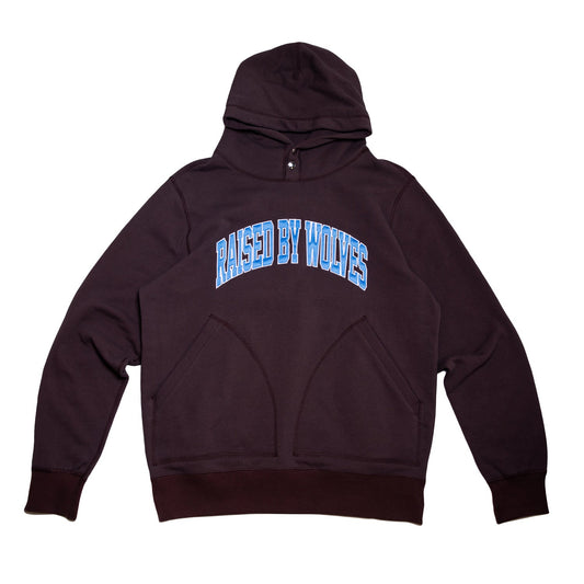 Raised By Wolves Collegiate Two-Pocket Snap Hoodie Chocolate - SWEATERS - Canada