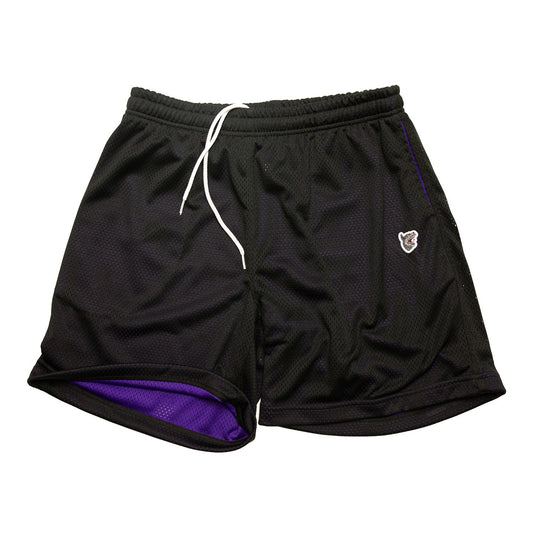 Raised By Wolves Men Two - Tone Mesh Shorts Black Purple - Canada