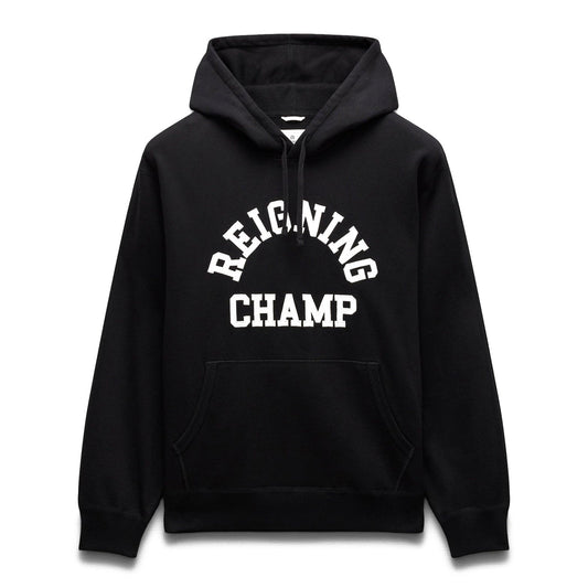 Reigning Champ Men Knit Midweight Terry Arch Logo Hoodie Black - SWEATERS - Canada