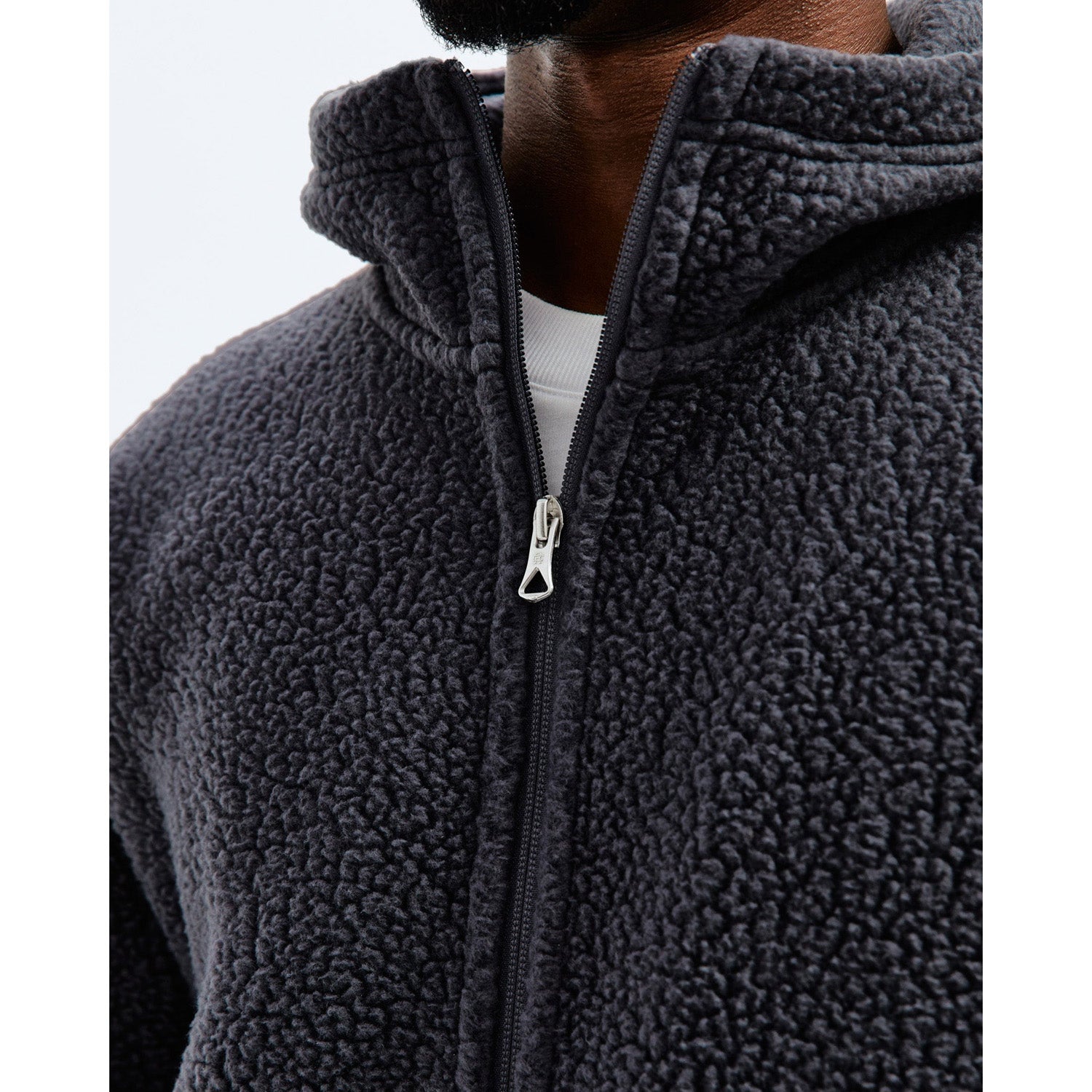 Reigning Champ Men Knit Polartec Sherpa Fullzip Hoodie Midnight RC-3834-MID - SWEATERS - Canada