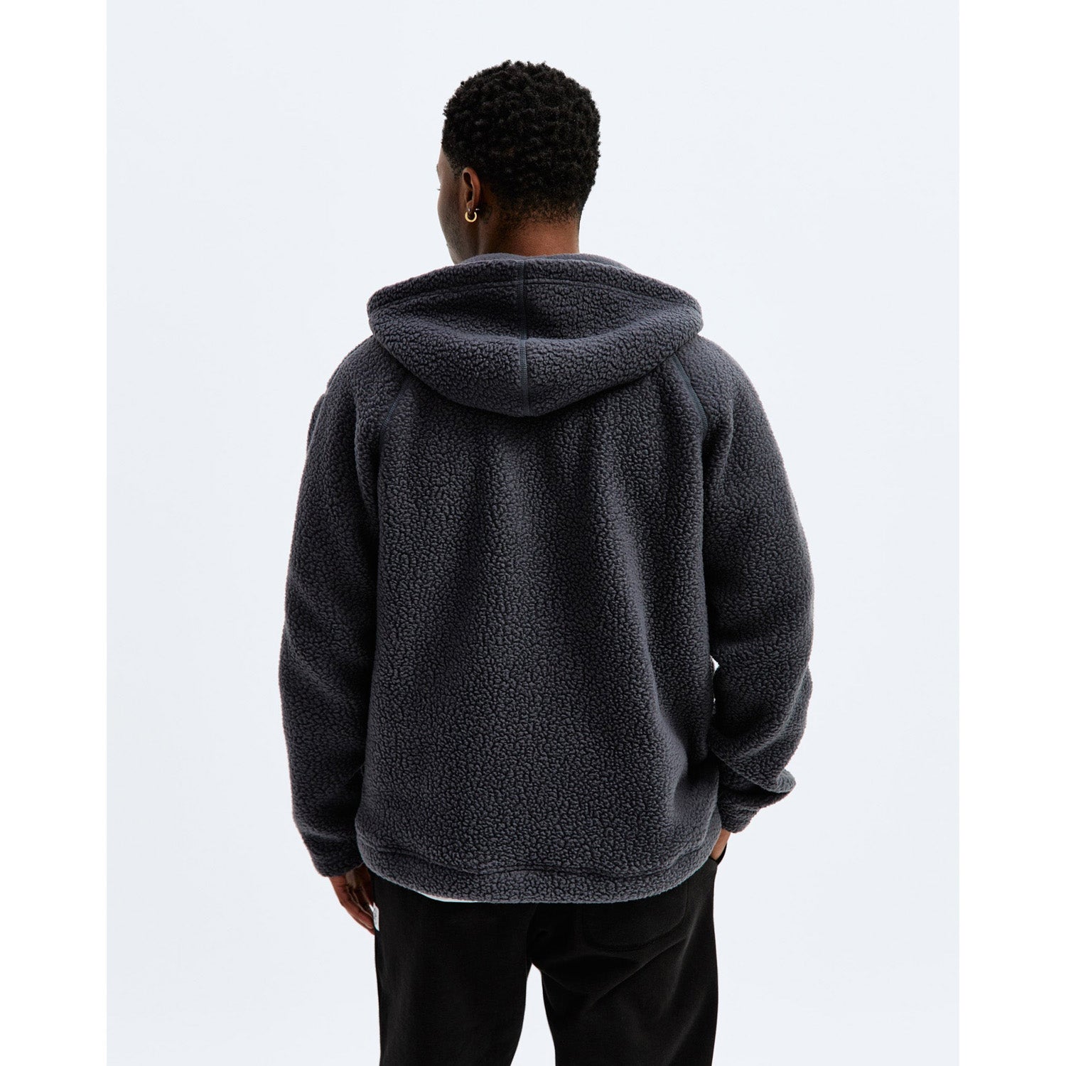 Reigning Champ Men Knit Polartec Sherpa Fullzip Hoodie Midnight RC-3834-MID - SWEATERS - Canada