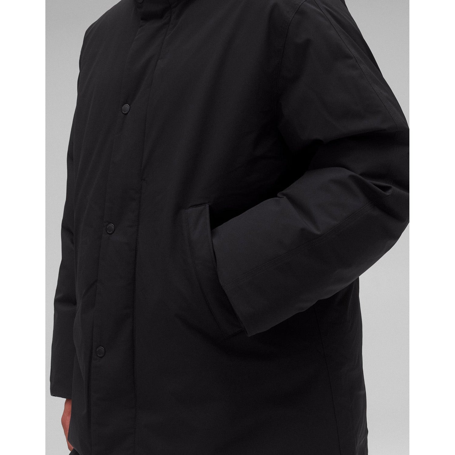 Reigning Champ Men Woven Tech Nylon Sideline Parka Black - OUTERWEAR - Canada