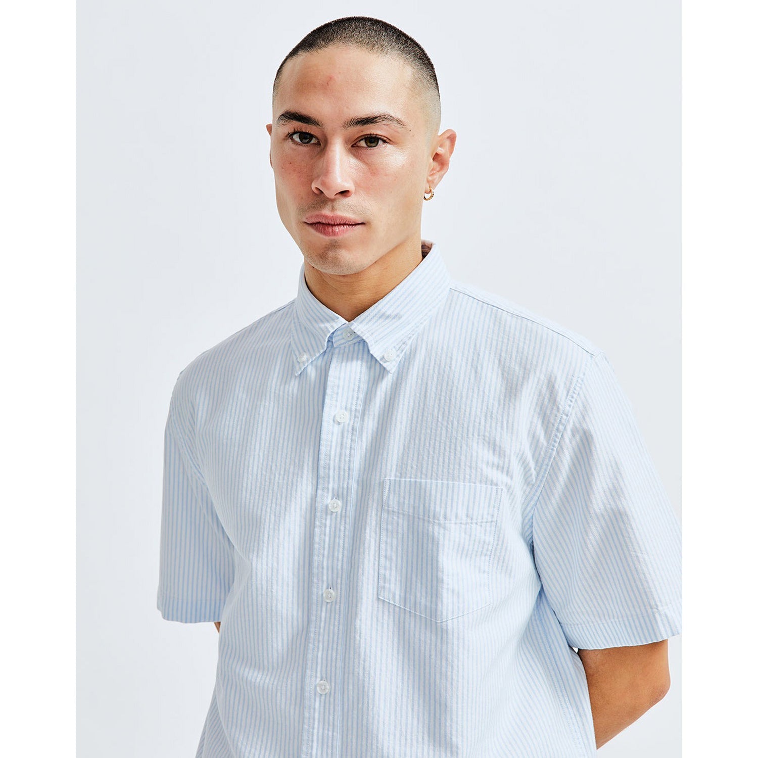 Reigning Champ Men Woven Windsor Oxford Shirt White Blue RC-8003-WBLU - T-SHIRTS - Canada