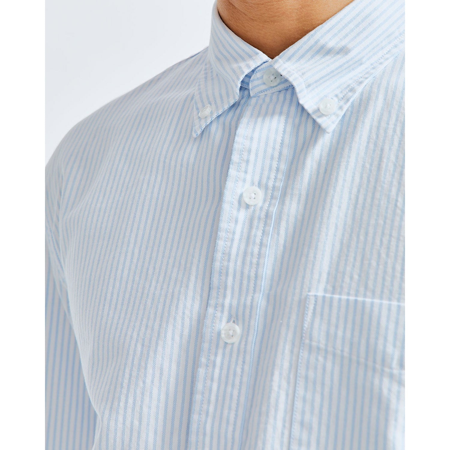 Reigning Champ Men Woven Windsor Oxford Shirt White Blue RC-8003-WBLU - T-SHIRTS - Canada