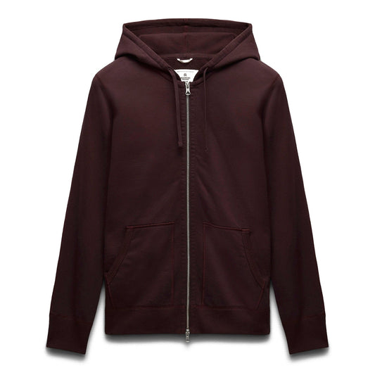 Reigning Champ Men’s Knit Midweight Terry Slim Zip Hoodie Ox Blood RC-3990-OXB - SWEATERS - Canada