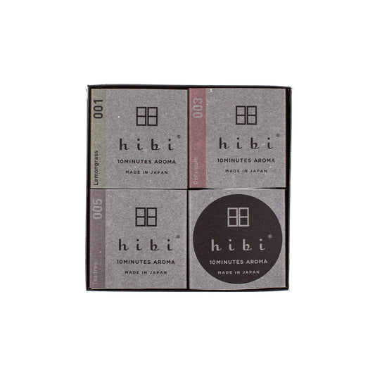 Hibi Incense Herb Fragrance Gift Box of 3 Grey (Lemongrass Geranium Tea Tree) Made In Japan - INCENSE - Canada