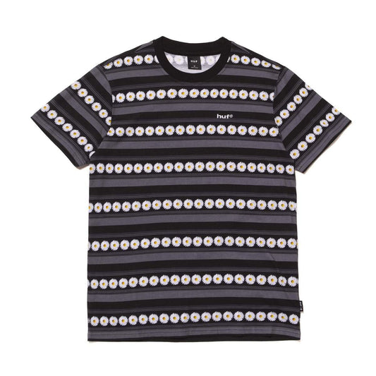 Huf Men Daisy Stripe SS Knit Top Black KN00290-BLK - T-SHIRTS - Canada