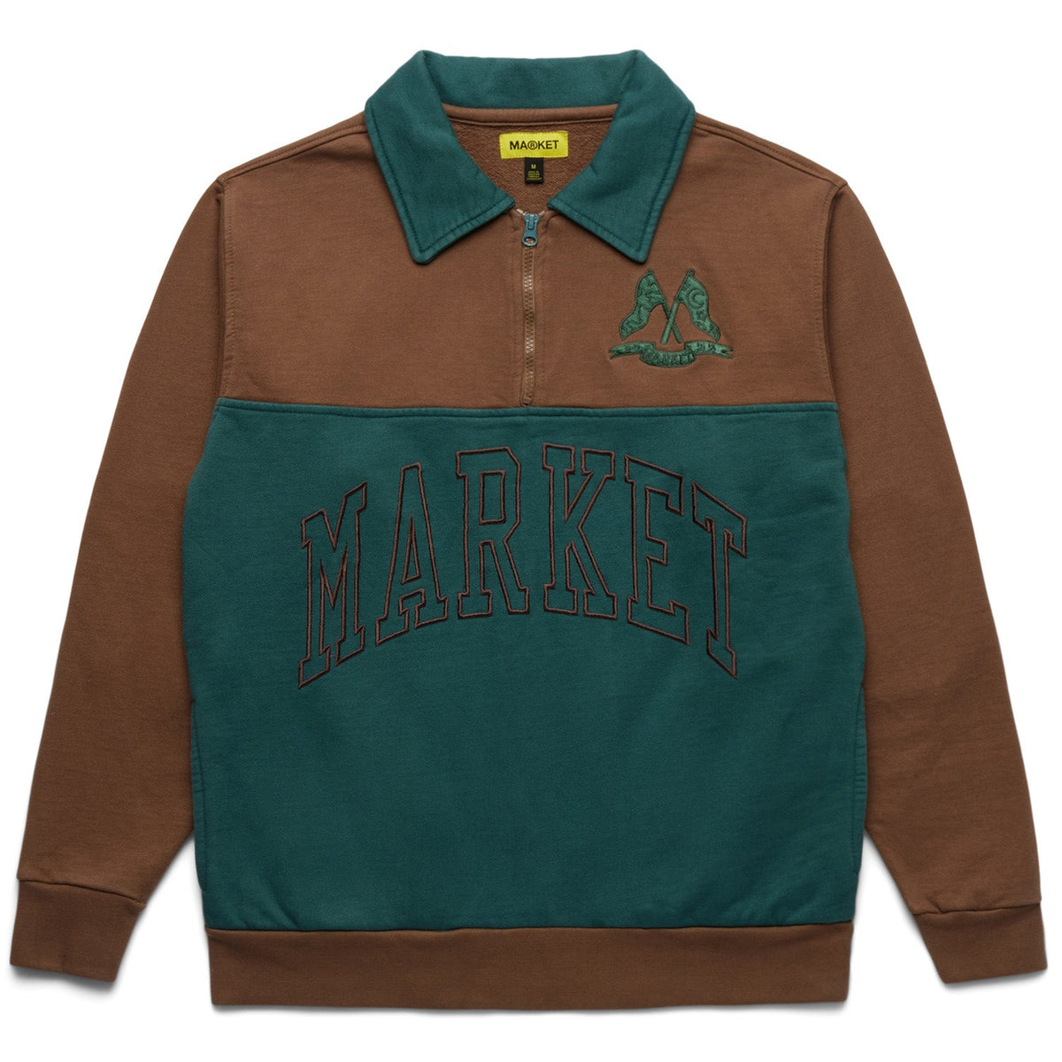 Market Men Half Zip Rugby Sweatshirt Milk Chocolate - SWEATERS - Canada