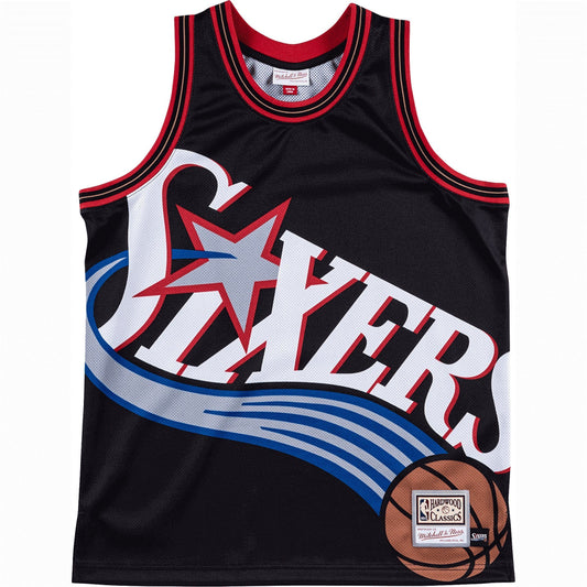 TANK TOPS - Mitchell & Ness Men NBA Philadelphia 76ers Big Face Black SJY19068P76K