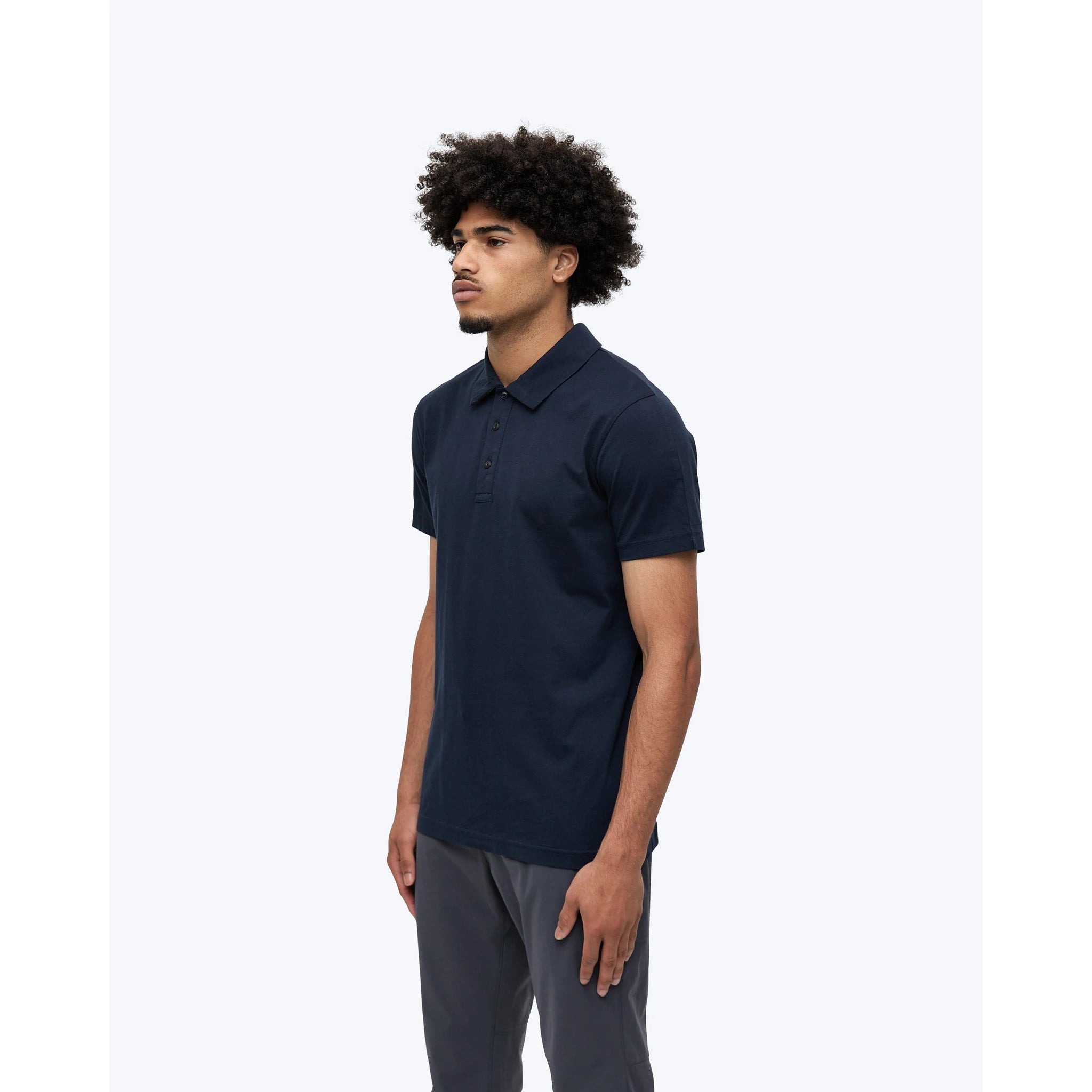 Reigning Champ Men Knit Pima Jersey Polo Navy RC-1180-NVY - TOPS - Canada